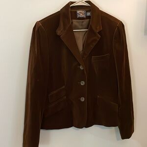 American living dark brown velvet blazer